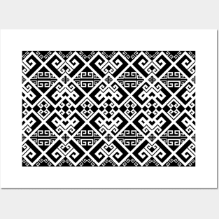 black and white pattern Posters and Art